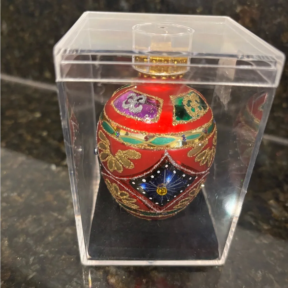 Hand Crafted Glass Ornament in Acrylic Box